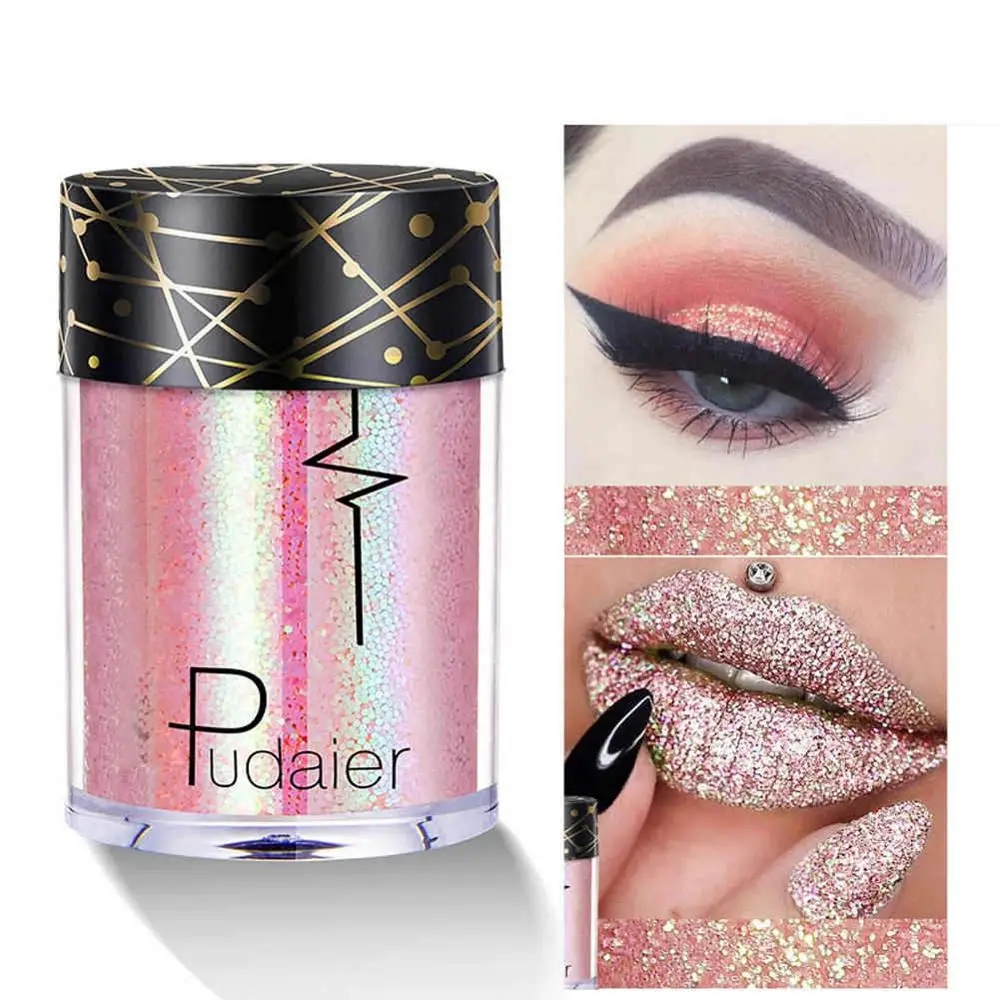 

Pudaier Glitter Eyeshadow Diamond Pressed Golden Shiny Shimmer Matte Pigmented Eye Shadow Beauty Cosmetic Eye Makeup #280371