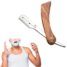 Палисандр Ручка прямой край Парикмахерская бритва складной нож для бритья с 10 лезвиями складывающиеся ножи нож со складным лезвием для бритья