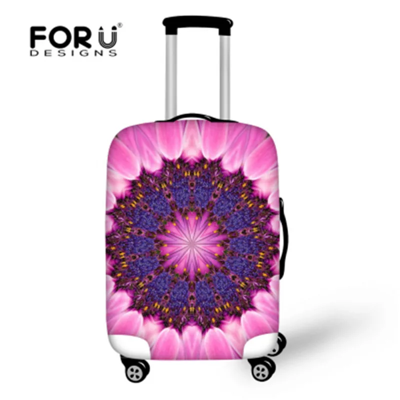 FORUDESIGNS Pink Big Floral Suitcase Cover Luggage Protector Elastic