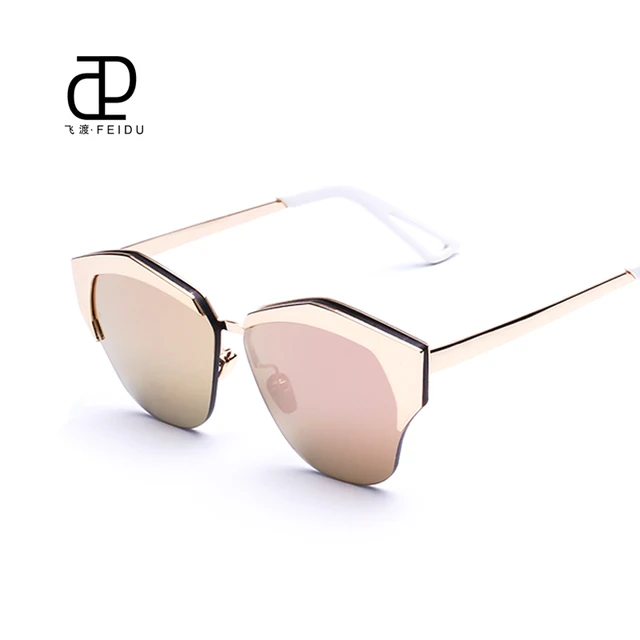 FEIDU High Quality Semi Rimless Sunglasses Women Brand ...