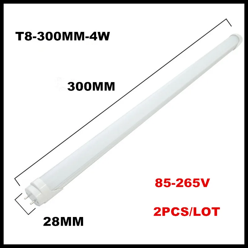 2pcs/lot сид t8 450mm 6w ac85v 265v светильник свет smd фары 2835 образный освещения холодный