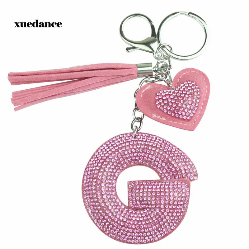 Leather Key Fob Letter G 