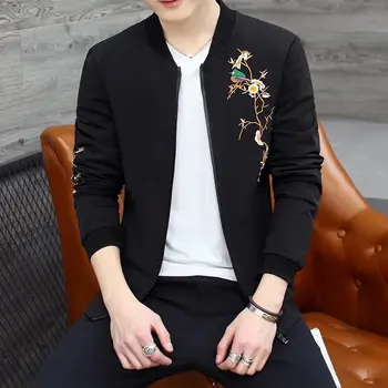 

Men jackets black 2019 youth Korean version of the leisure locomotive summer thin man windbreaker jacket blusa masculina XXL