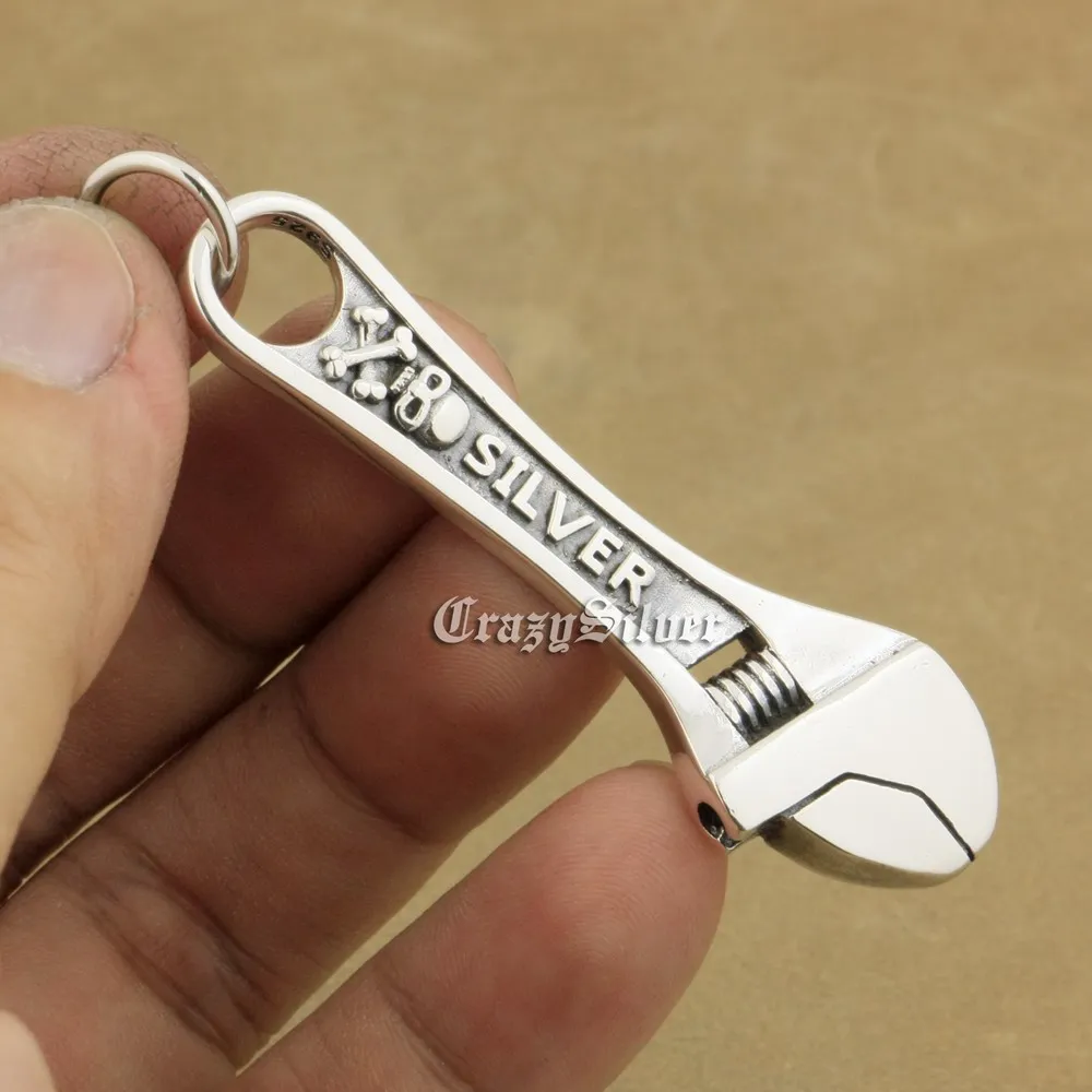 

Wrench Pendant (Can't Rotate) 925 Sterling Silver Mens Biker Pendant 8A030 Necklace 26"