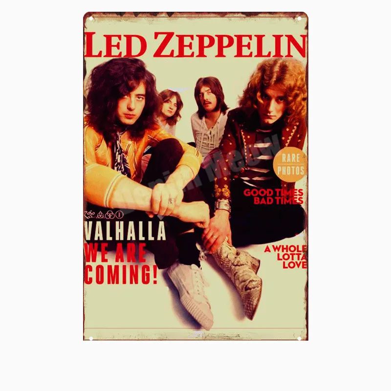 Led Zeppelin табличка металлические пластины клуб бар кафе концерт Украшение Рок музыка Оловянная вывеска стены Искусство Плакат Винтаж Домашний Декор MN111 - Цвет: P