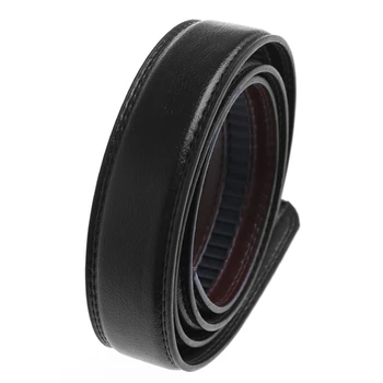 

No Buckle 3.5cm Wide Male Black Luxury Men Faux Leather Belt Wristband Strap With Automatic Buckle New 2018 Ceinture Homme