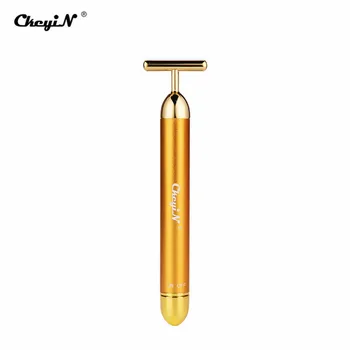 

24K Beauty Bar Vibration Facial Slimming Roller Pulse Firming Face Roller Massager Skin Tightening Wrinkle Removal Stick Bar 0