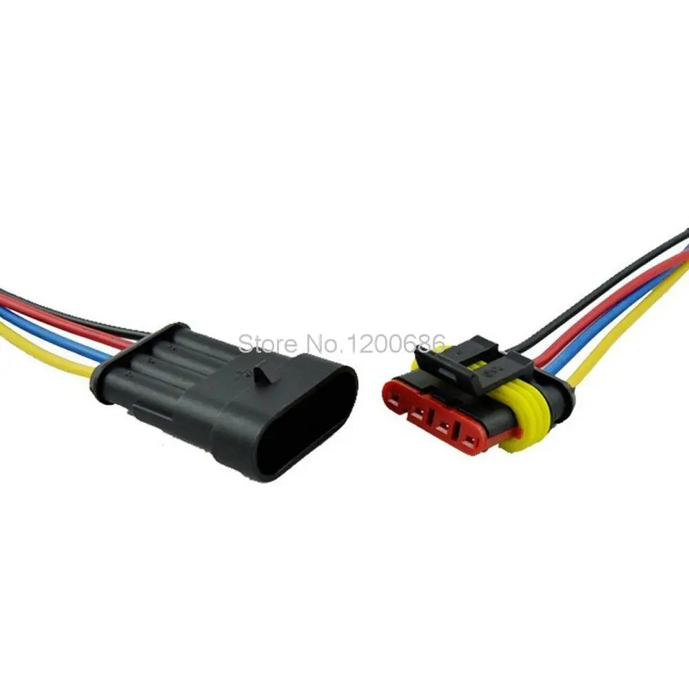 4 Pin Way Car Auto Waterproof Electrical Connector Plug Socket Kit with Wire AWG Gauge Marine-in Connectors from Lights & Lighting on Aliexpress.com ...