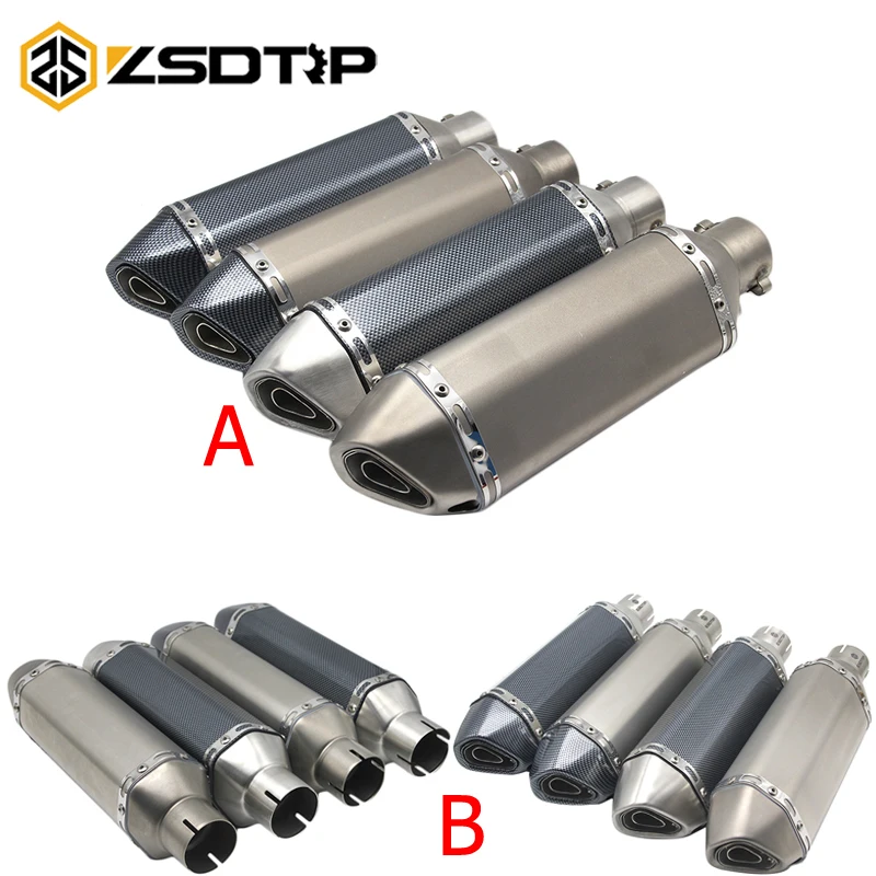 ZSDTRP 2 Model Universal Modified Escape Moto AK Exhaust Motorcycle Scooter Dirt Bike Muffler Pipe For R6 YZF1000 R1 CBR ZSDTRP 2 Model Universal Modified Escape Moto AK Exhaust Motorcycle Scooter Dirt Bike Muffler Pipe For R6 YZF1000 R1 CBR