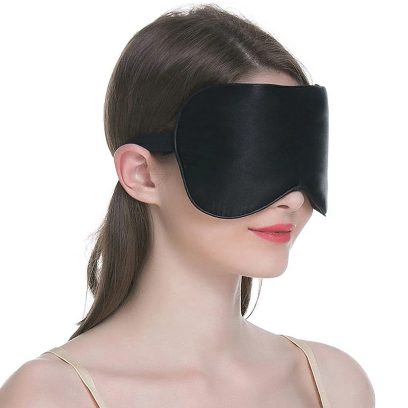 Natural Sleeping Eye Mask Eyeshade Cover Shade Women Men Soft Charmeuse