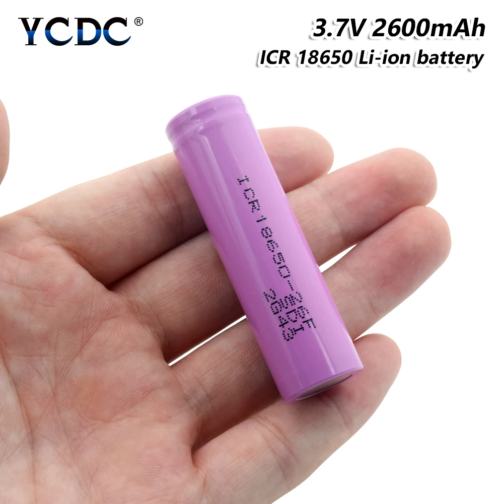 Перезаряжаемый ICR 18650 26F аккумулятор 2600mAh 3,7 V для фонарь, мини-вентилятор, аккумулятор для электронной сигареты - Цвет: 1 Pc