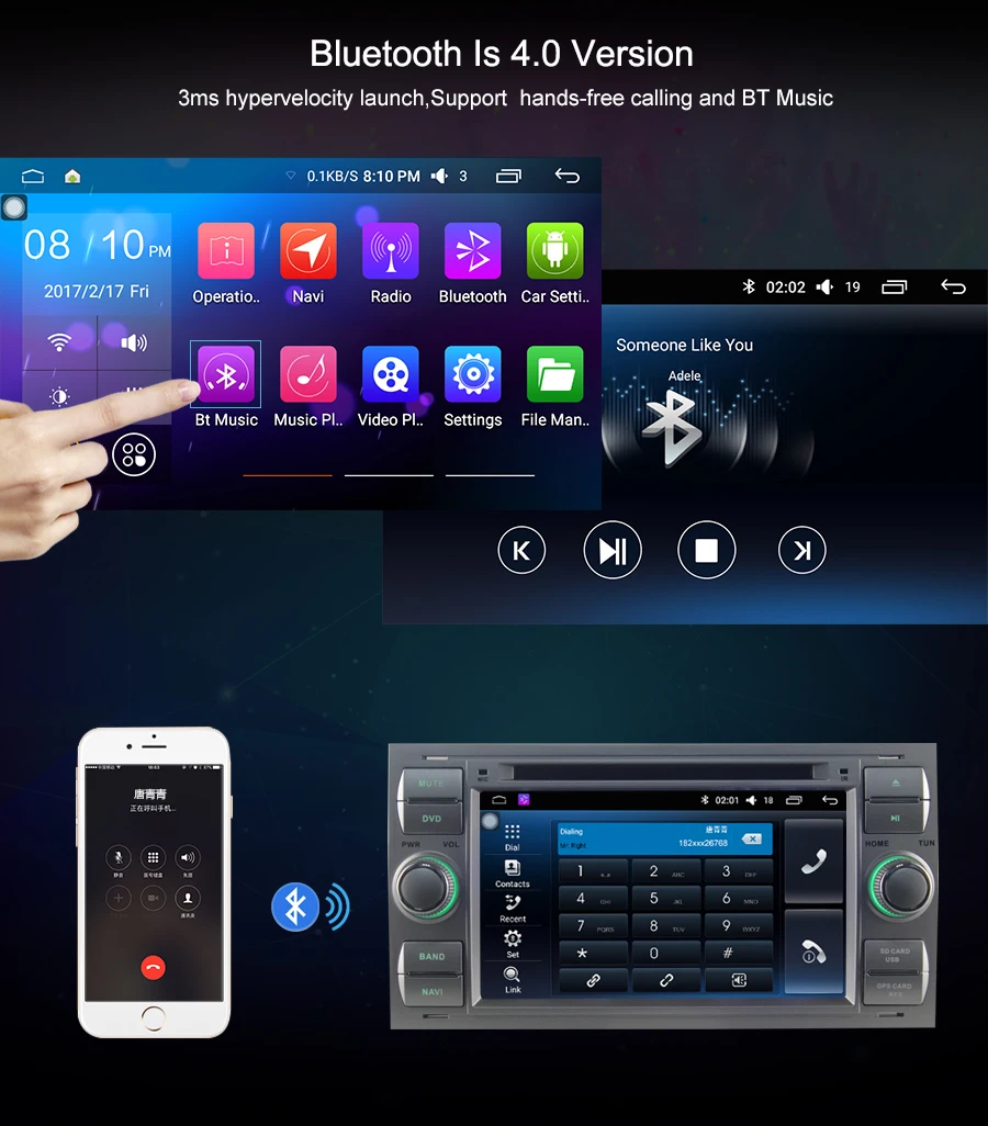 Best 7" 2 din 2GB Ram Car Radio Audio Stereo HD GPS Navigation Head unit For Ford Focus Fusion Multimedia Player Support DAB OBD DVR 5