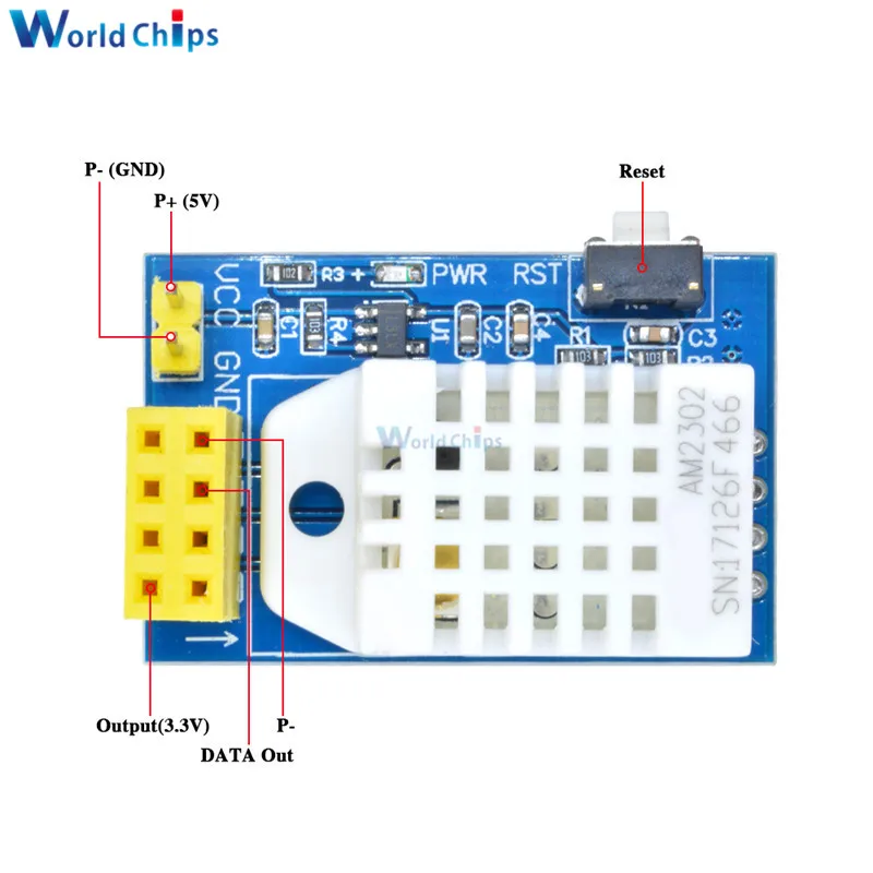 ESP8266 ESP-01 ESP-01S ESP01 S DHT22 AM2302 Цифровой Датчик температуры и влажности Wifi модуль 3,3 V-5,5 V Замена SHT11 SHT15