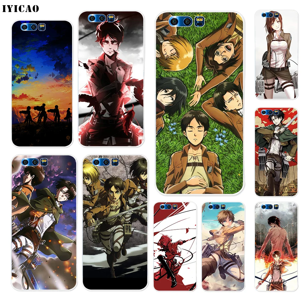 Мягкий силиконовый чехол IYICAO Attack on Titan для Huawei Y9 Y7 Y6 Prime 2018 Honor 8C 8X 8 9 10 Lite 7X 7C 6A 7A