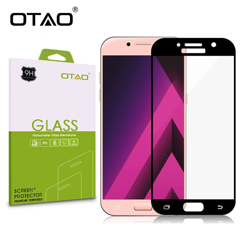 OTAO 3D полное покрытие закаленное стекло протектор экрана для samsung Galaxy A3 A5 A7 стеклянная пленка HD Прозрачная 9H для A320 A520 A720