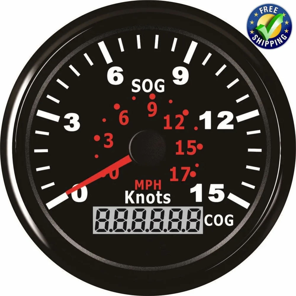 Pack of 1 85mm GPS Speedometers 0 15Knots Speed Odometers 0 17MPH Speed