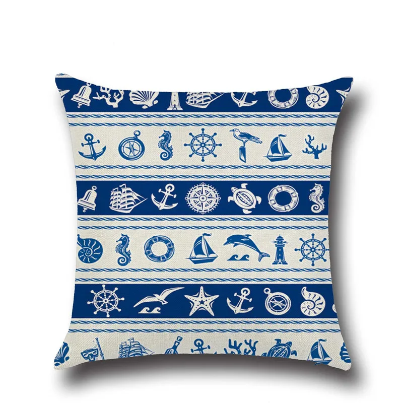 1 шт. наволочка из хлопка и льна с якорем лодкой морским морем 40212|cushion cover|cushion cover