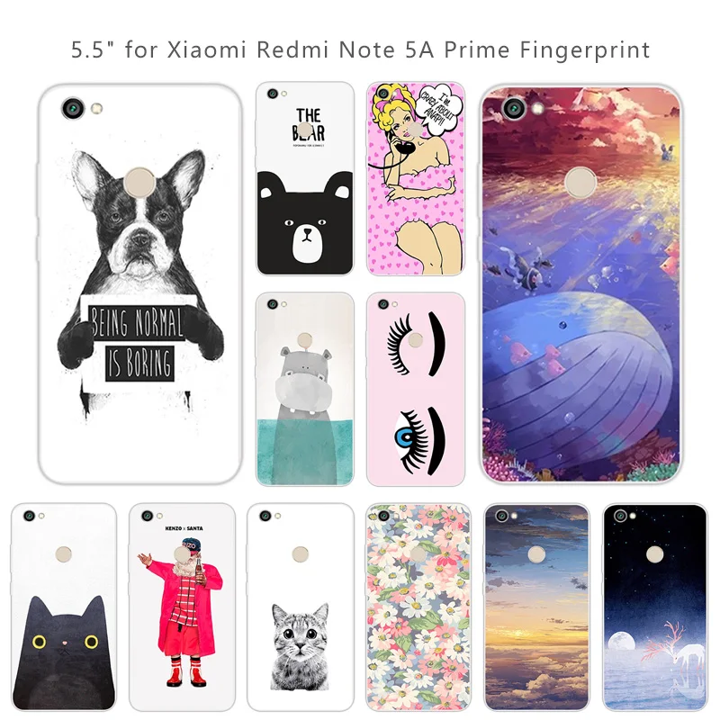 For Xiaomi Redmi Note 5A Prime Silicone TPU Cartoon Phone Case 5.5 inch Fundas for Note5A Pro Soft Ultra Thin Covers |