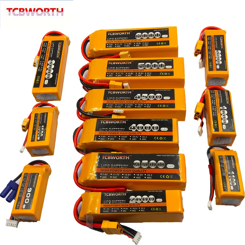 RC Lipo аккумулятор 4S 14,8 V 900mAh 1200mAh 2800mAh 3800mAh 4500mAh 5000mAh 25C 35C 60C для радиоуправляемый самолет, Квадрокоптер для автомобиля 4S RC батарея LiPo