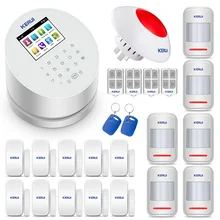 KERUI W2 433 МГц Английский Русский Испанский интерфейс голосовой PSTN GSM WiFi беспроводной домашний гараж охранная сигнализация