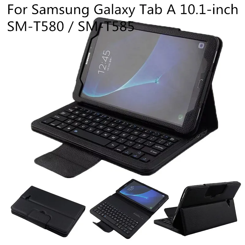 Cheapest Leathe Case Cover with Removable Bluetooth Keyboard For