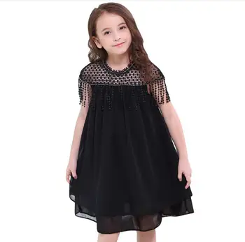 

Kids Party Dress 2018 New Girl Lace Dresses European Girl Princess Dress Fashion Children Clothes Black Kids Clothing