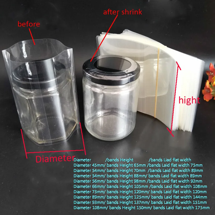 Buy 200pcs/lot 9sizes Pvc/pet Heat Shrink Bands For