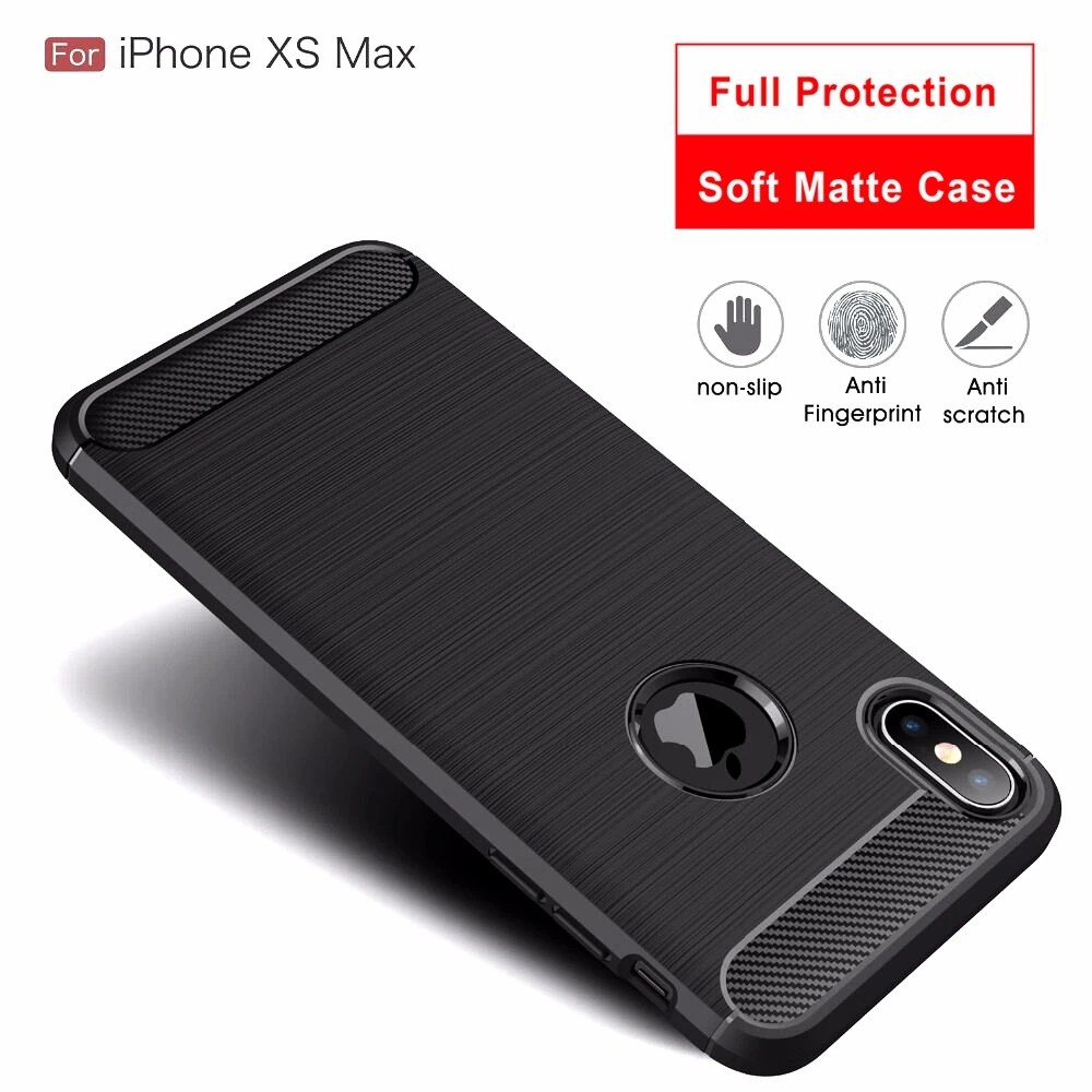 cheap Ultra Thin TPU Silicone Case for iphone X XR XS 5S SE 5 6 6S 7 8 Plus Rubber Carbon Fiber Covers for iphone XS MAX 7 Cases Capa