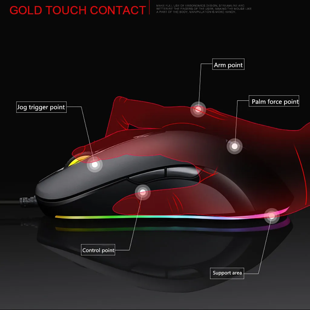 VicTsing Проводная RGB игровая мышь 8 программируемых кнопок 7200 dpi Регулируемая оптическая игровая мышь эргономичная мышь с кнопкой огня