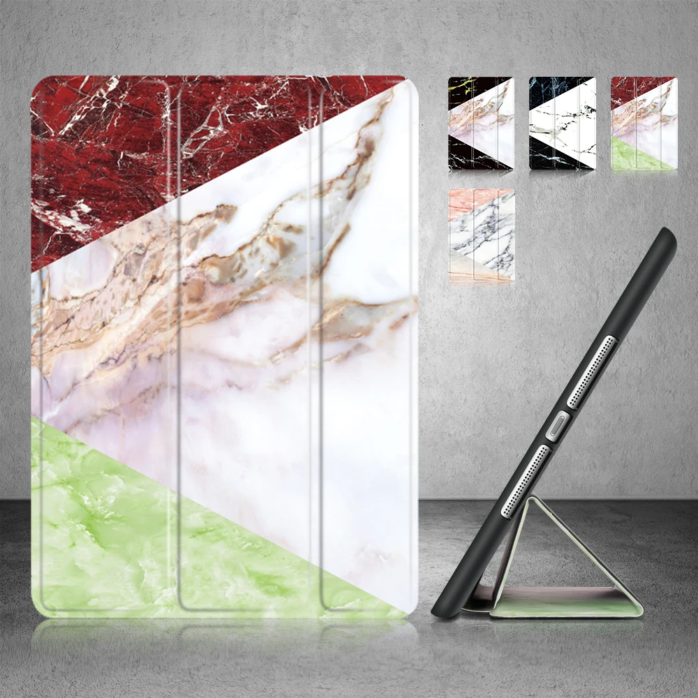 

Ultra Slim Marble Stand Leather Skin Flip Magnet Smart Cover Sleep Case For Apple iPad Air iPad 5 Tablet Coque Funda +Film +Pen