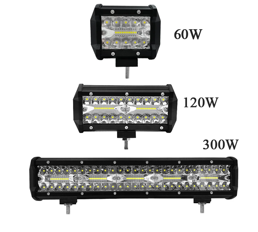 FLYCAR 4/6/15 дюймов 60 W/120 w/300 w светодиодный рабочий светильник бар комбинированного луча дальнего света Противотуманные светильник внедорожный светодиодный светильник s бар для Jeep SUV грузовик