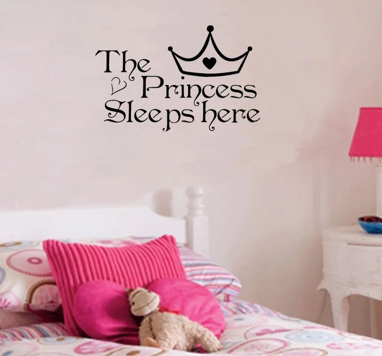The Princess sleeps here Wall Say Quote Word Lettering Art Vinyl