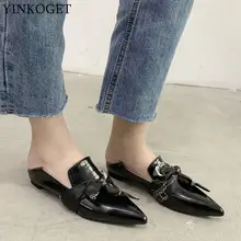 YINKOGET/Новые модные брендовые вечерние женские туфли из натуральной кожи с шелковой лентой на плоской подошве высококачественные женские кроссовки на плоской подошве