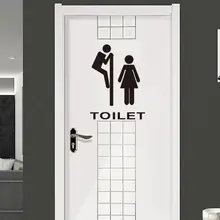 

Door Stickers Toilet Sticker Vinyl Wall Decal Removable Lettering Art Home Mural Decor PVC environmental protection Apr27