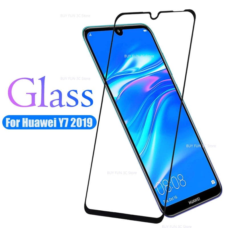 Защитное стекло для Huawei Y7 2019 закаленное Prime с защитой от непогоды y7y pro защиты