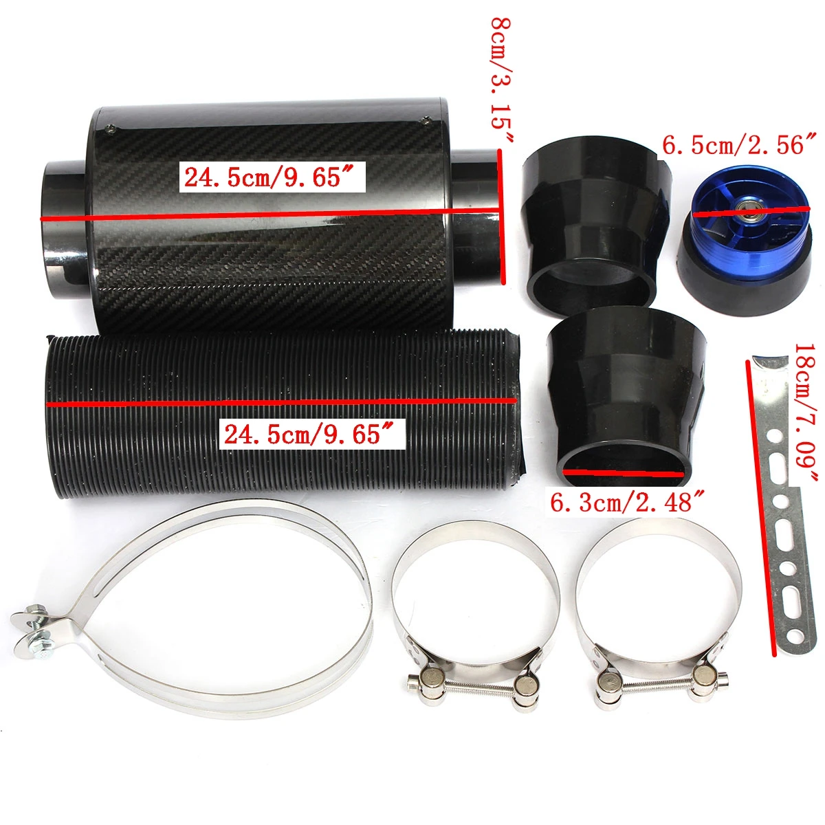 high flow cold air extension system Forced cold air filter black induction ram filter intakes