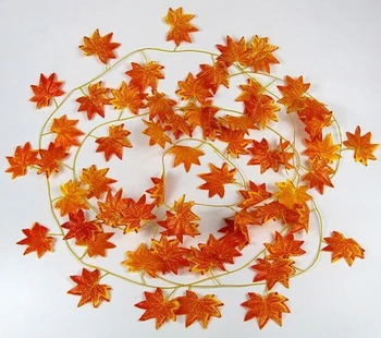 

Autumn Maple Leaf Garland Vine Wedding Home Office Decoration 2.4M Artificial Plants Decor S