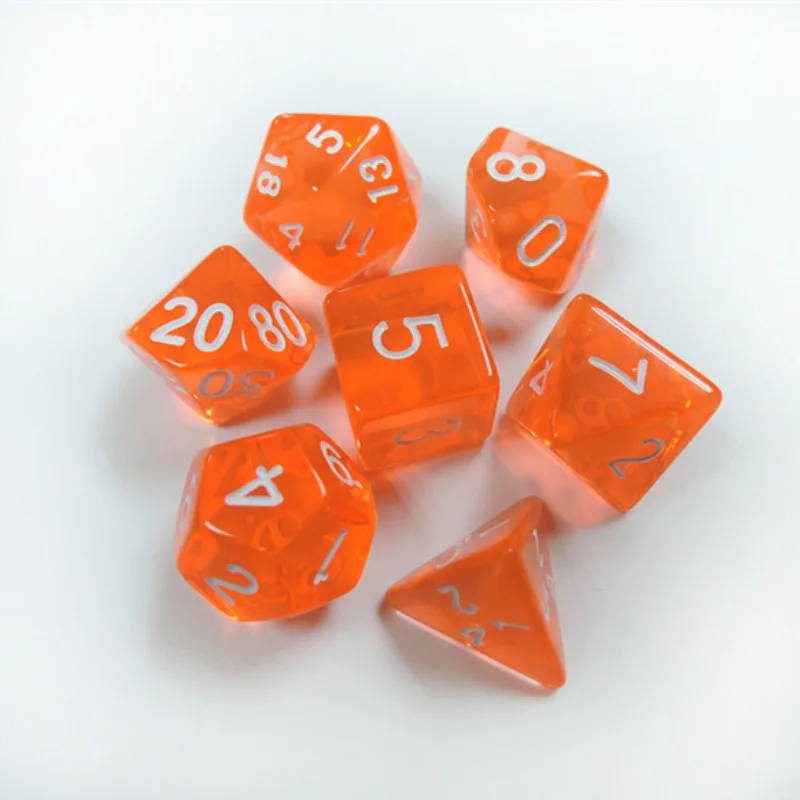 7 шт прозрачный 7 Dice Die 7 односторонний игральная кость из драгоценного камня набор Многоцветный D4 D6 D8 D10 D12 D20 RPG Подземелья и Драконы игр