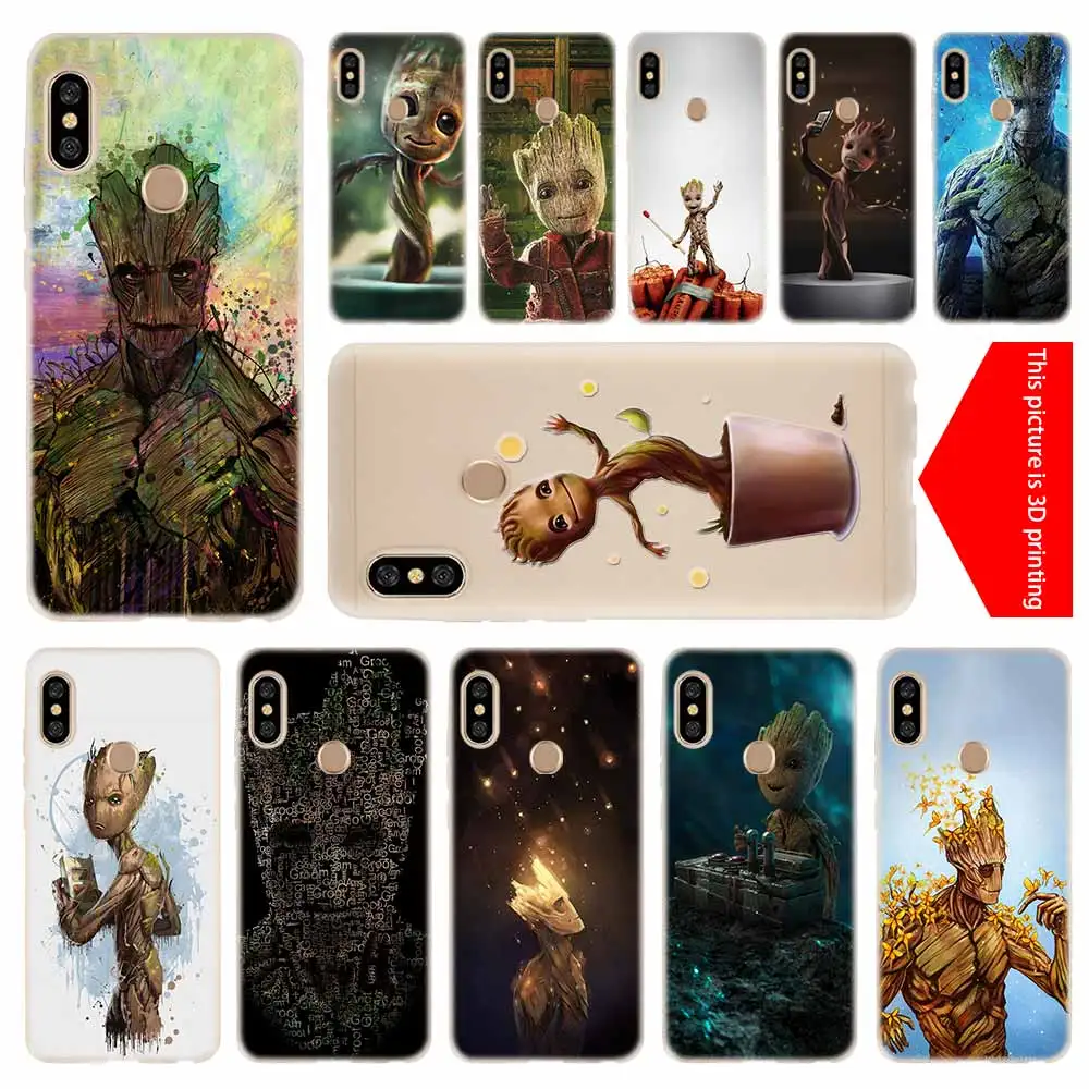 

cover soft Silicone TPU Case For Xiaomi Redmi 3 4X 4a 5 Plus 5a S2 6a 6 Pro Note 7 5 6 4 3 5a prime groot planter
