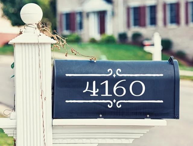 

Personalized Address Vinyl Stickers Customized Your Number Address Mailbox Silhouette Decals Wallpaper Removable Murals