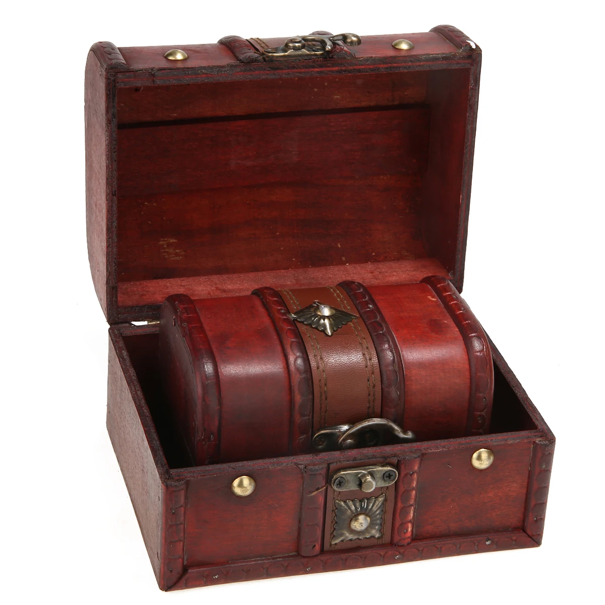 2 шт. деревянный органайзер для ювелирных изделий, чехол, старинный ящик для хранения, маленький сундук с сокровищами, деревянный ящик