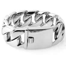 Tisnium Снаряженная Кубинский Ссылка Тяжелый Браслет Нержавеющая сталь блестящие мужские Винтаж модные украшения Майами цепи Элегантный мужской