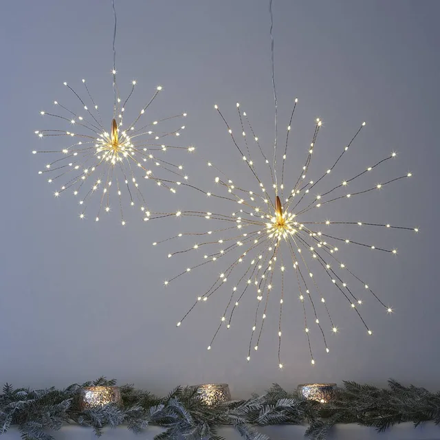 200 Led Copper Starburst Hanging Lights Flash Remote 200 Led Copper Starburst Hanging Lights Flash Remote Controller Battery For Christmas Wedding Outdoor Party
