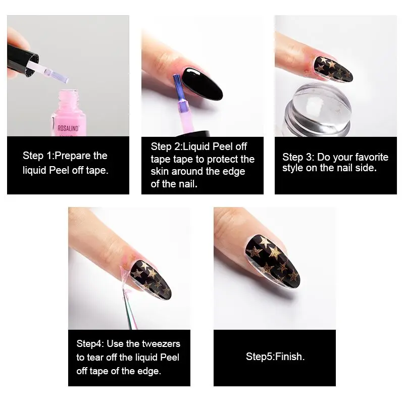 ROSALIND Гель-лак для ногтей праймер шелушитель лента 6 мл 4 цвета для маникюра ногти пилинг Базовое покрытие гель-краска для ногтей