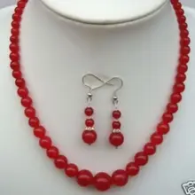 Чокеры Оптом комплекты украшений для женщин аниме тонкий кварцевый камень драгоценный камень натуральный 6-14 мм красный драгоценный камень круглые бусины ожерелье серьги