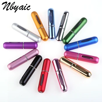 

5ml 6Pcs Portable Mini Aluminum Refillable Perfume Bottle With Spray Empty Cosmetic Containers With Atomizer For Traveler New