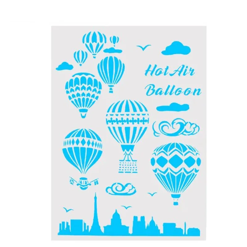 DIY Painting Hot Air Balloon Design Stencils Template For Wall Fabric Decor Scrapbooking Stamping |