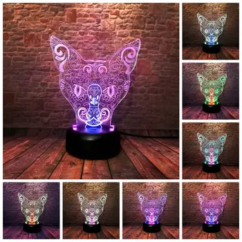 

Light-up 3D Nightlight LED Mixed Color Light Table Decor Dazzling Cat Animal Figure Toys