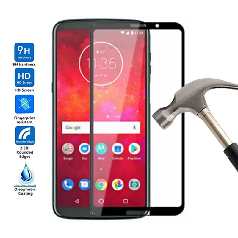 2.5D 9H Premium full cover Screen Protector For Moto z3 Play Protective