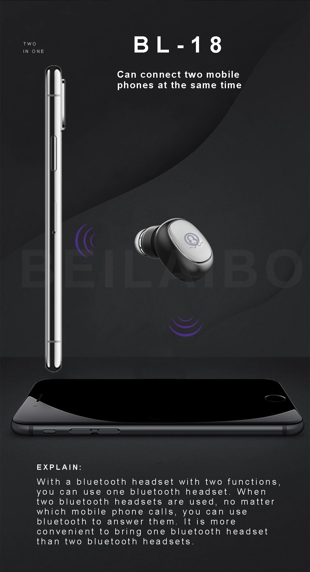 BL18 Sport Earpieces wireless earphones with microphone bluetooth headset wireless gaming headset Wireless headphone Bluetooth (11)